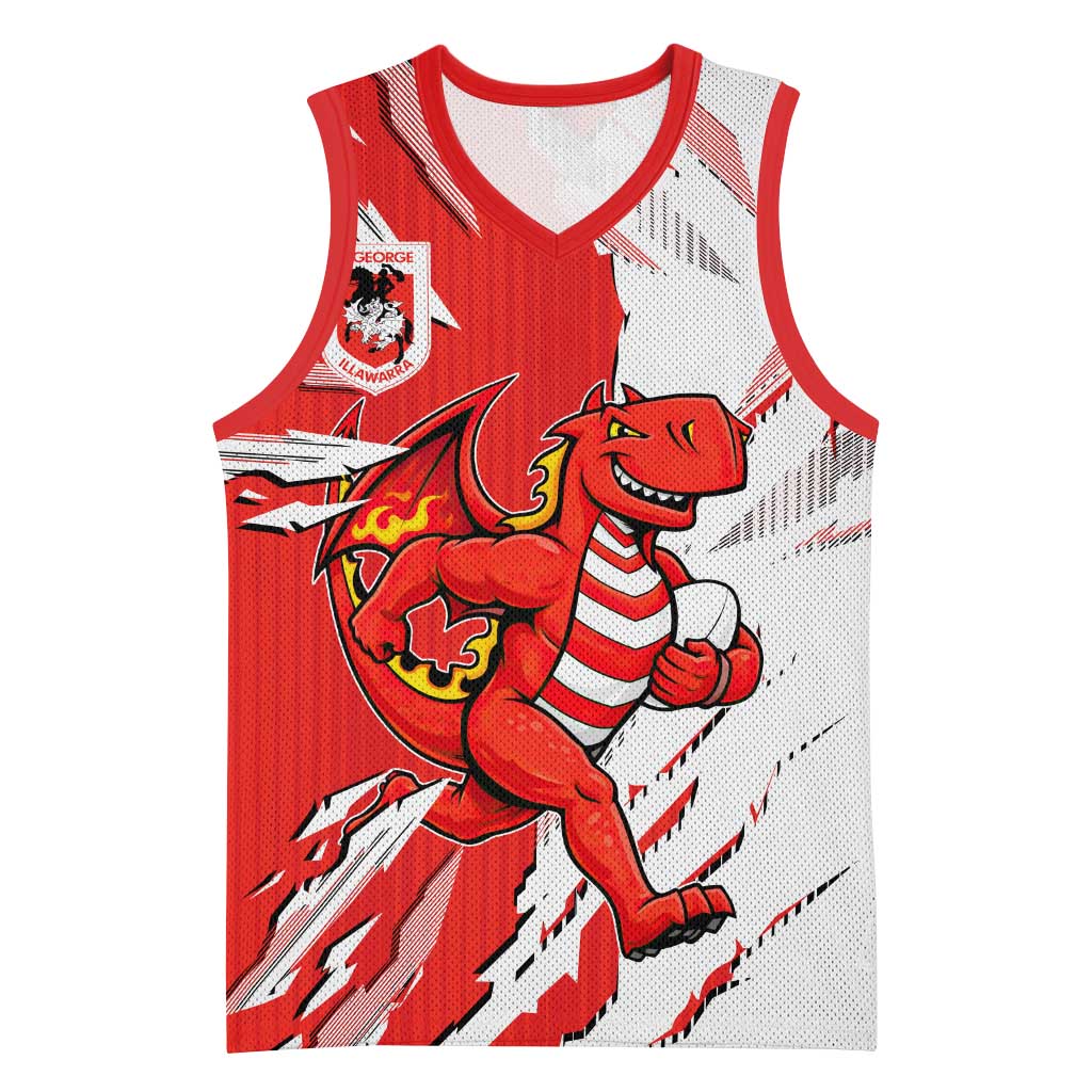 Personalized St. George Illawarra Dragons Basketball Jersey Dynamic Lightning Mascot Rugby Australia