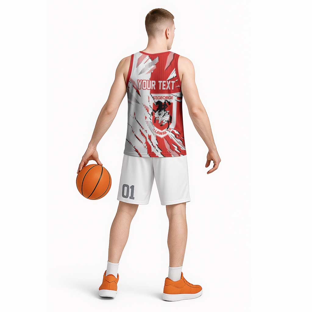 Personalized St. George Illawarra Dragons Basketball Jersey Dynamic Lightning Mascot Rugby Australia