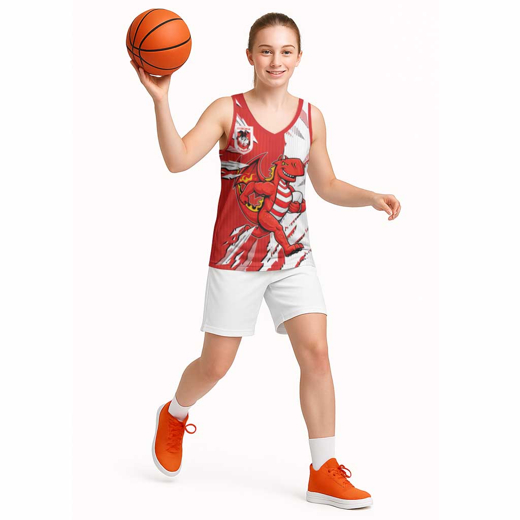 Personalized St. George Illawarra Dragons Basketball Jersey Dynamic Lightning Mascot Rugby Australia