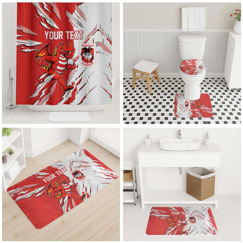 Personalized St. George Illawarra Dragons Bathroom Set Dynamic Lightning Mascot Rugby Australia