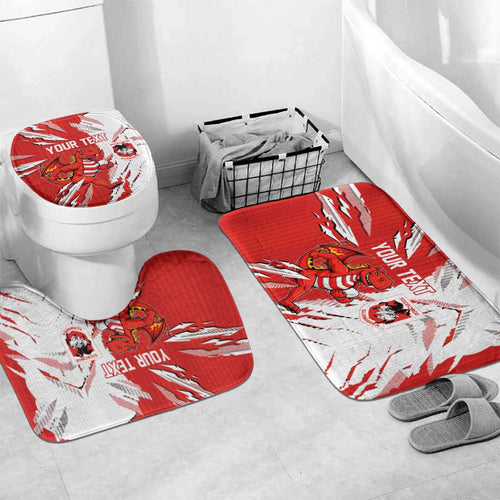 Personalized St. George Illawarra Dragons Bathroom Set Dynamic Lightning Mascot Rugby Australia