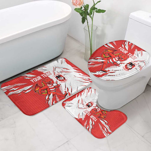 Personalized St. George Illawarra Dragons Bathroom Set Dynamic Lightning Mascot Rugby Australia
