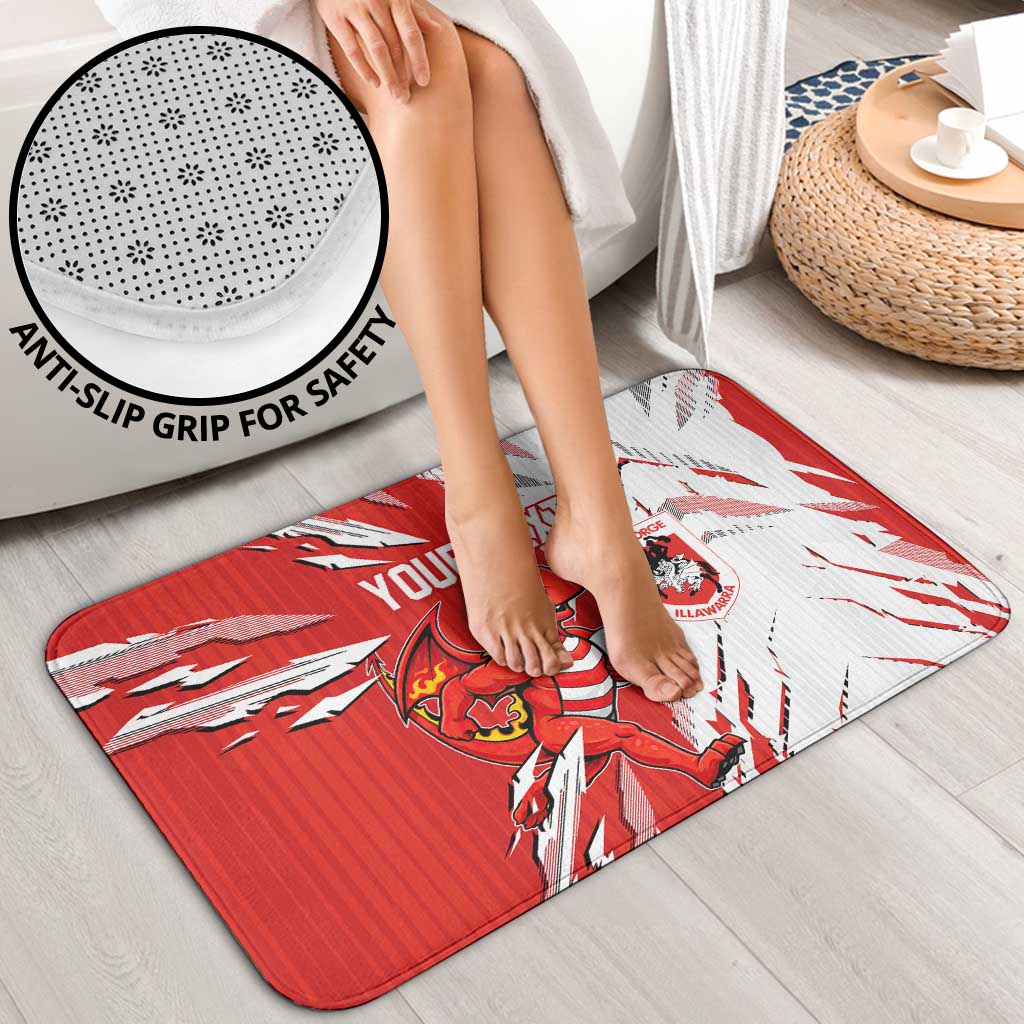 Personalized St. George Illawarra Dragons Bathroom Set Dynamic Lightning Mascot Rugby Australia