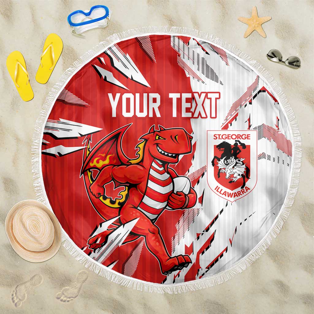 Personalized St. George Illawarra Dragons Beach Blanket Dynamic Lightning Mascot Rugby Australia