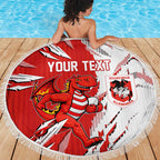 Personalized St. George Illawarra Dragons Beach Blanket Dynamic Lightning Mascot Rugby Australia