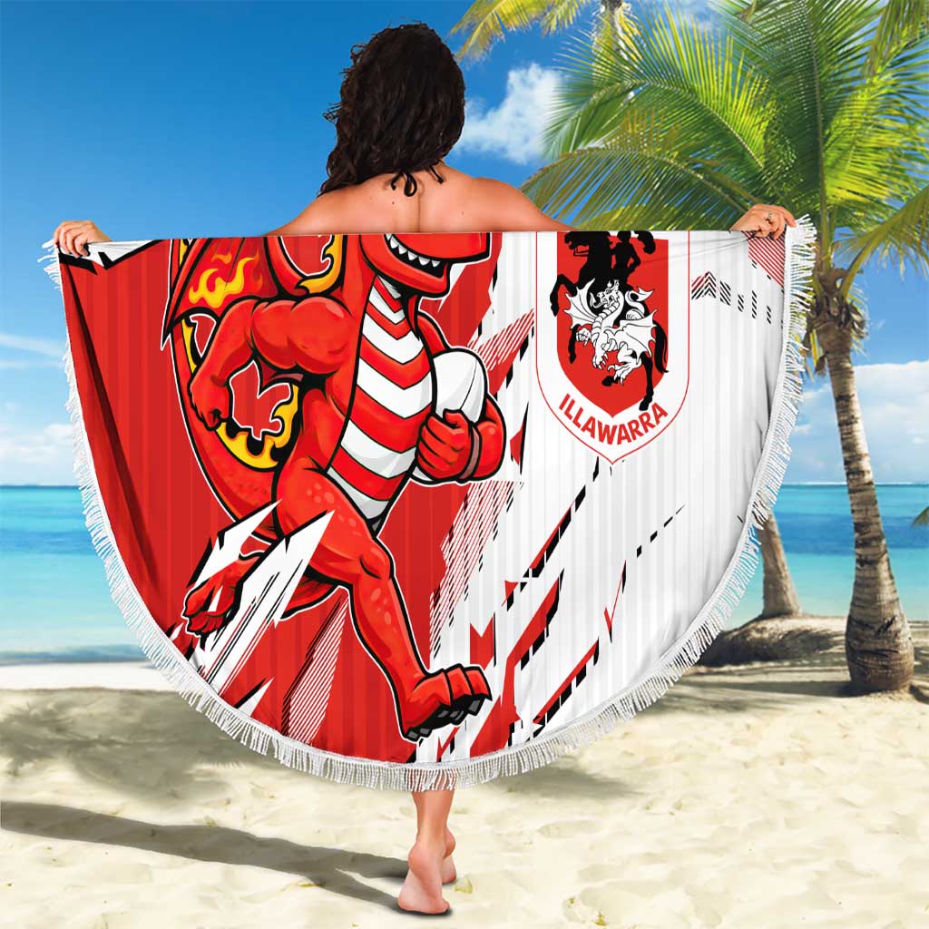 Personalized St. George Illawarra Dragons Beach Blanket Dynamic Lightning Mascot Rugby Australia