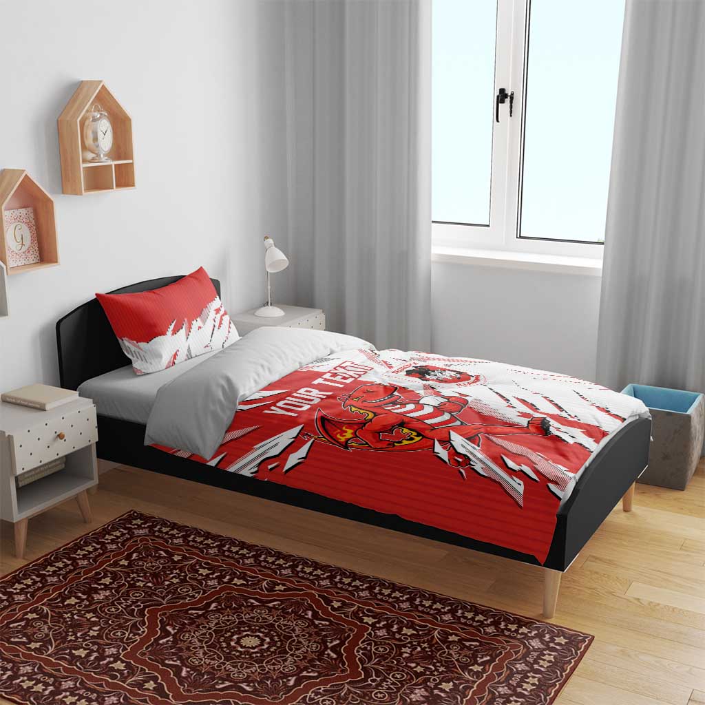 Personalized St. George Illawarra Dragons Bedding Set Dynamic Lightning Mascot Rugby Australia