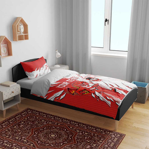 Personalized St. George Illawarra Dragons Bedding Set Dynamic Lightning Mascot Rugby Australia