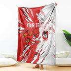 Personalized St. George Illawarra Dragons Blanket Dynamic Lightning Mascot Rugby Australia