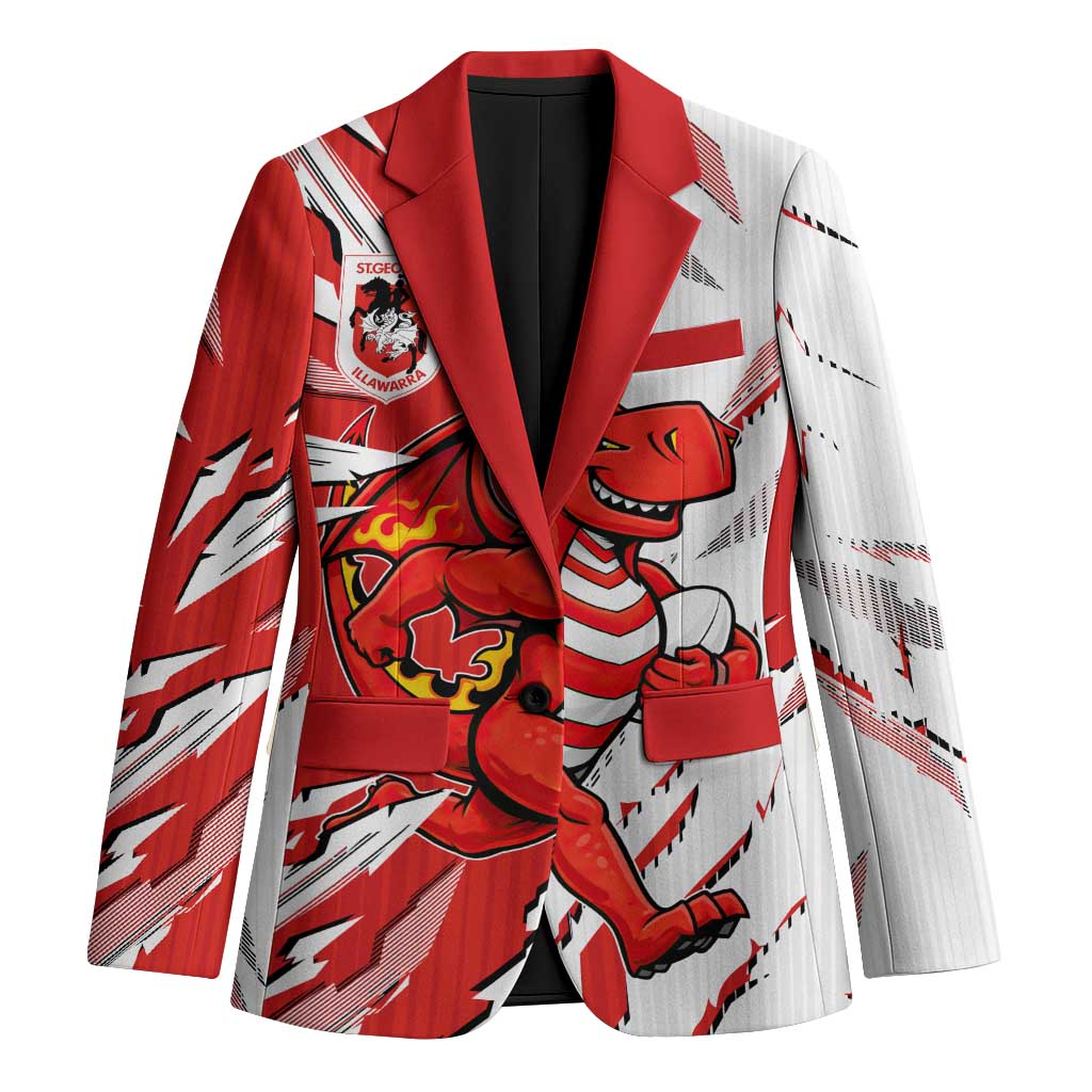 Personalized St. George Illawarra Dragons Blazer Dynamic Lightning Mascot Rugby Australia