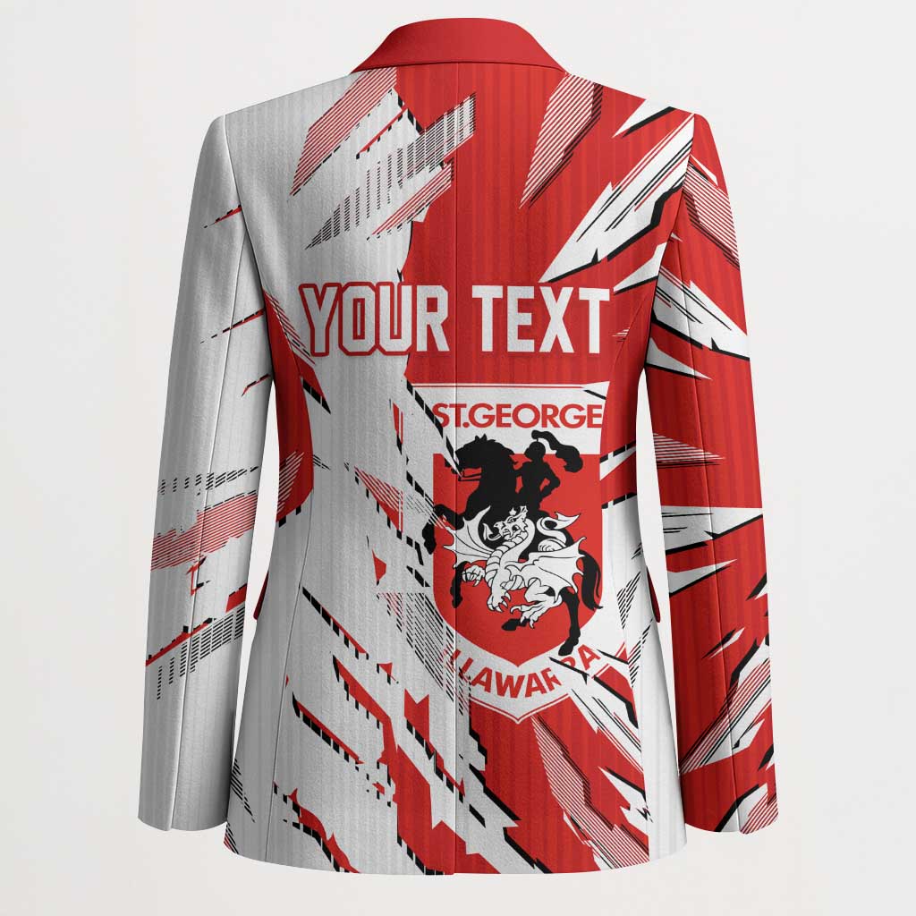 Personalized St. George Illawarra Dragons Blazer Dynamic Lightning Mascot Rugby Australia