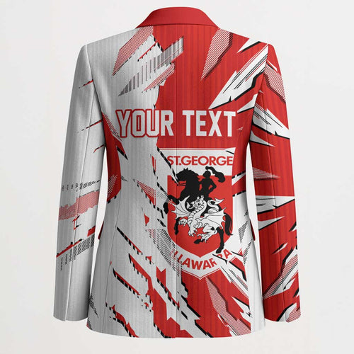 Personalized St. George Illawarra Dragons Blazer Dynamic Lightning Mascot Rugby Australia