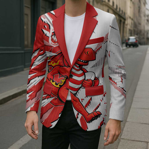 Personalized St. George Illawarra Dragons Blazer Dynamic Lightning Mascot Rugby Australia