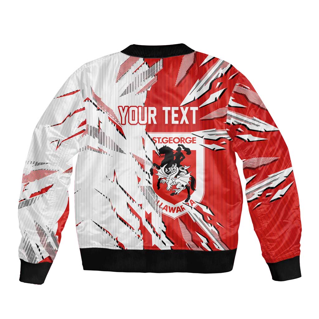 Personalized St. George Illawarra Dragons Bomber Jacket Dynamic Lightning Mascot Rugby Australia