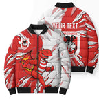 Personalized St. George Illawarra Dragons Bomber Puffer Jacket Dynamic Lightning Mascot Rugby Australia