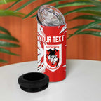 Personalized St. George Illawarra Dragons 4 in 1 Can Cooler Tumbler Dynamic Lightning Mascot Rugby Australia
