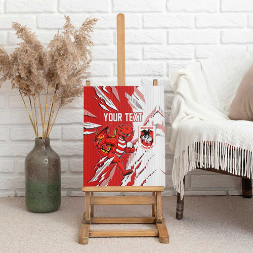 Personalized St. George Illawarra Dragons Canvas Wall Art Dynamic Lightning Mascot Rugby Australia