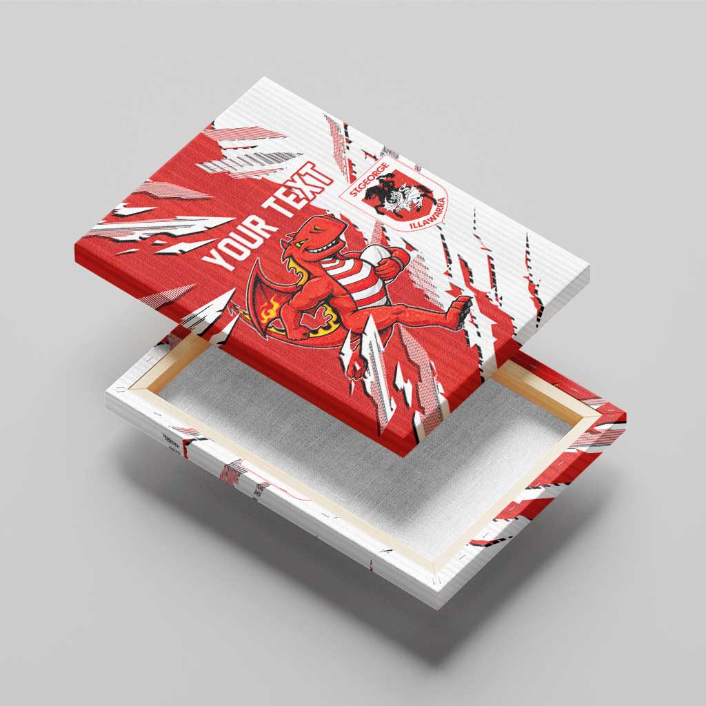 Personalized St. George Illawarra Dragons Canvas Wall Art Dynamic Lightning Mascot Rugby Australia