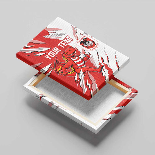 Personalized St. George Illawarra Dragons Canvas Wall Art Dynamic Lightning Mascot Rugby Australia