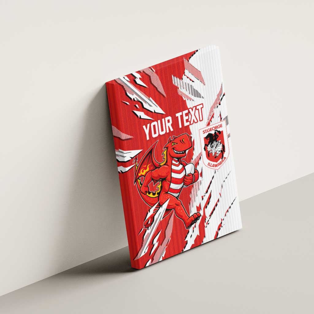 Personalized St. George Illawarra Dragons Canvas Wall Art Dynamic Lightning Mascot Rugby Australia