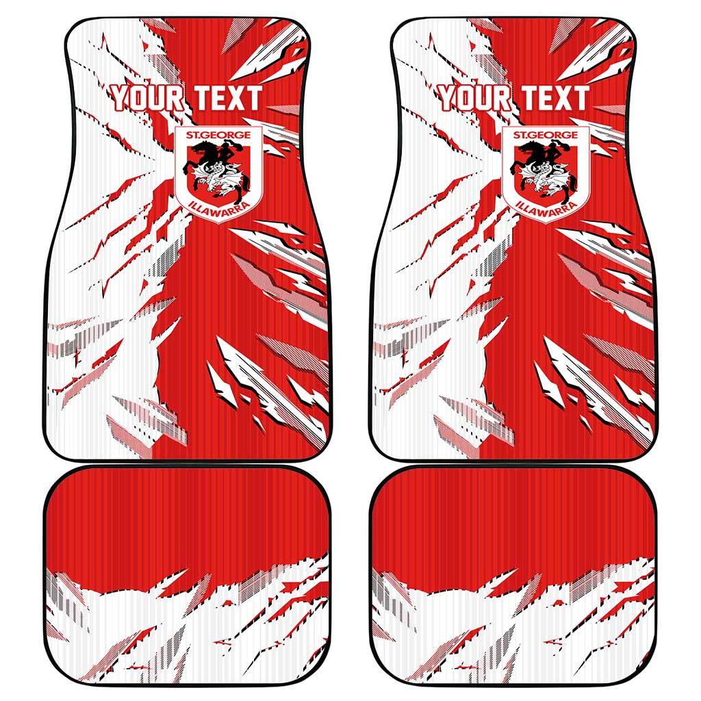 Personalized St. George Illawarra Dragons Car Mats Dynamic Lightning Mascot Rugby Australia