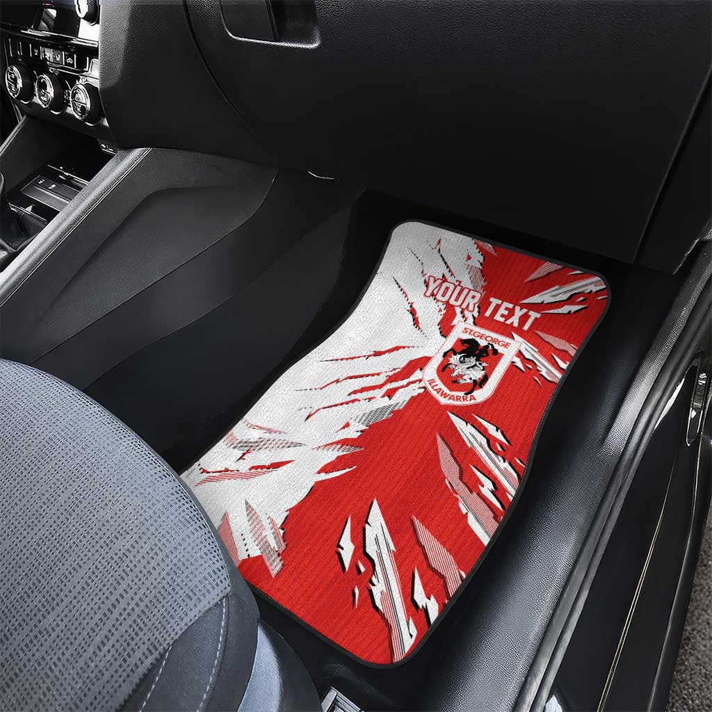 Personalized St. George Illawarra Dragons Car Mats Dynamic Lightning Mascot Rugby Australia