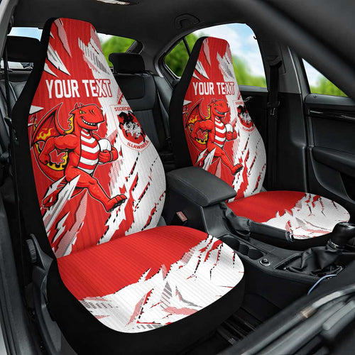 Personalized St. George Illawarra Dragons Car Seat Cover Dynamic Lightning Mascot Rugby Australia