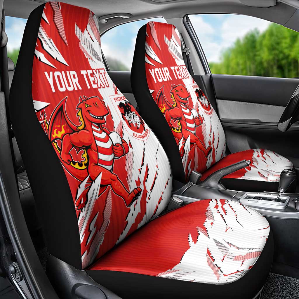 Personalized St. George Illawarra Dragons Car Seat Cover Dynamic Lightning Mascot Rugby Australia