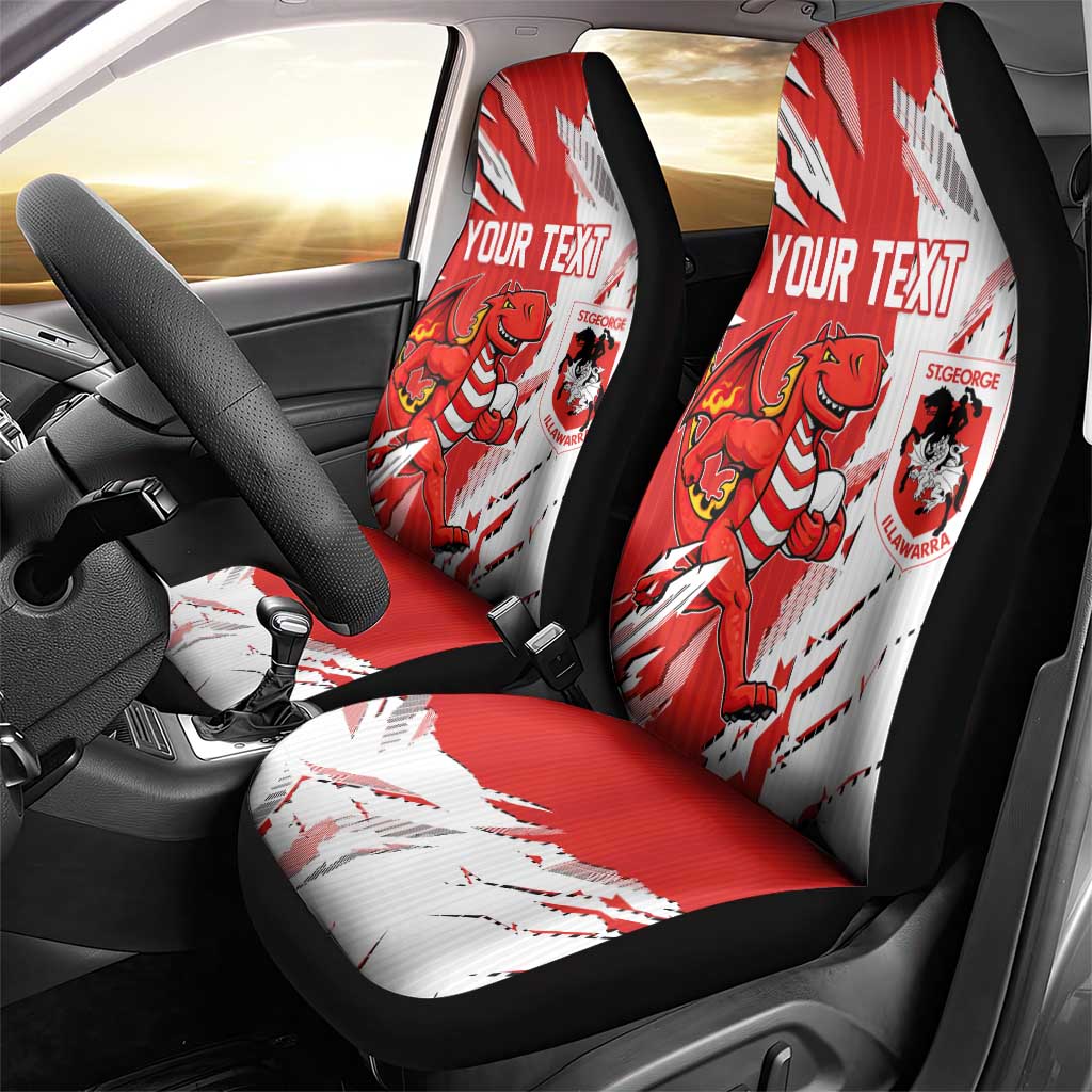 Personalized St. George Illawarra Dragons Car Seat Cover Dynamic Lightning Mascot Rugby Australia