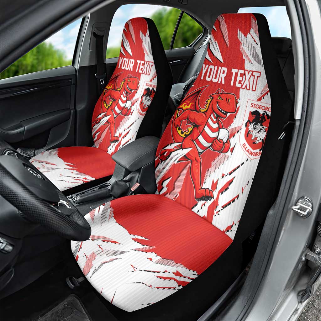 Personalized St. George Illawarra Dragons Car Seat Cover Dynamic Lightning Mascot Rugby Australia