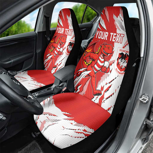 Personalized St. George Illawarra Dragons Car Seat Cover Dynamic Lightning Mascot Rugby Australia