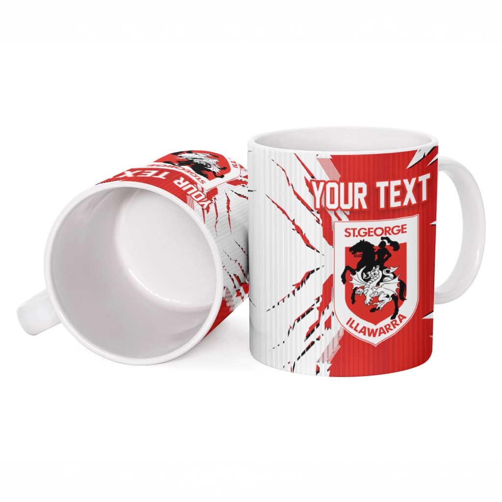 Personalized St. George Illawarra Dragons Ceramic Mug Dynamic Lightning Mascot Rugby Australia