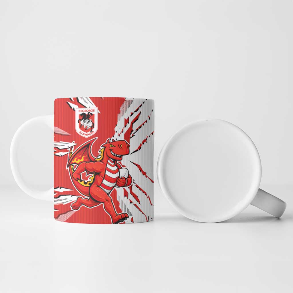 Personalized St. George Illawarra Dragons Ceramic Mug Dynamic Lightning Mascot Rugby Australia