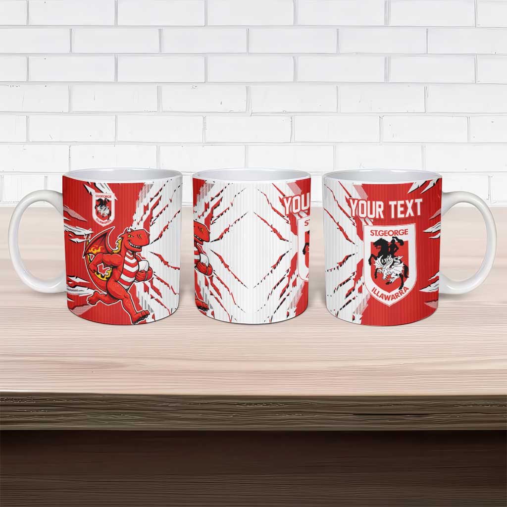 Personalized St. George Illawarra Dragons Ceramic Mug Dynamic Lightning Mascot Rugby Australia