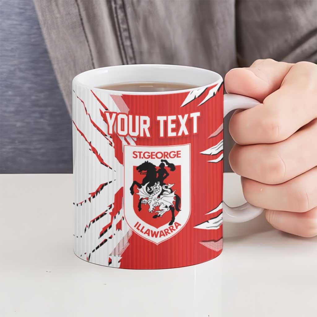 Personalized St. George Illawarra Dragons Ceramic Mug Dynamic Lightning Mascot Rugby Australia