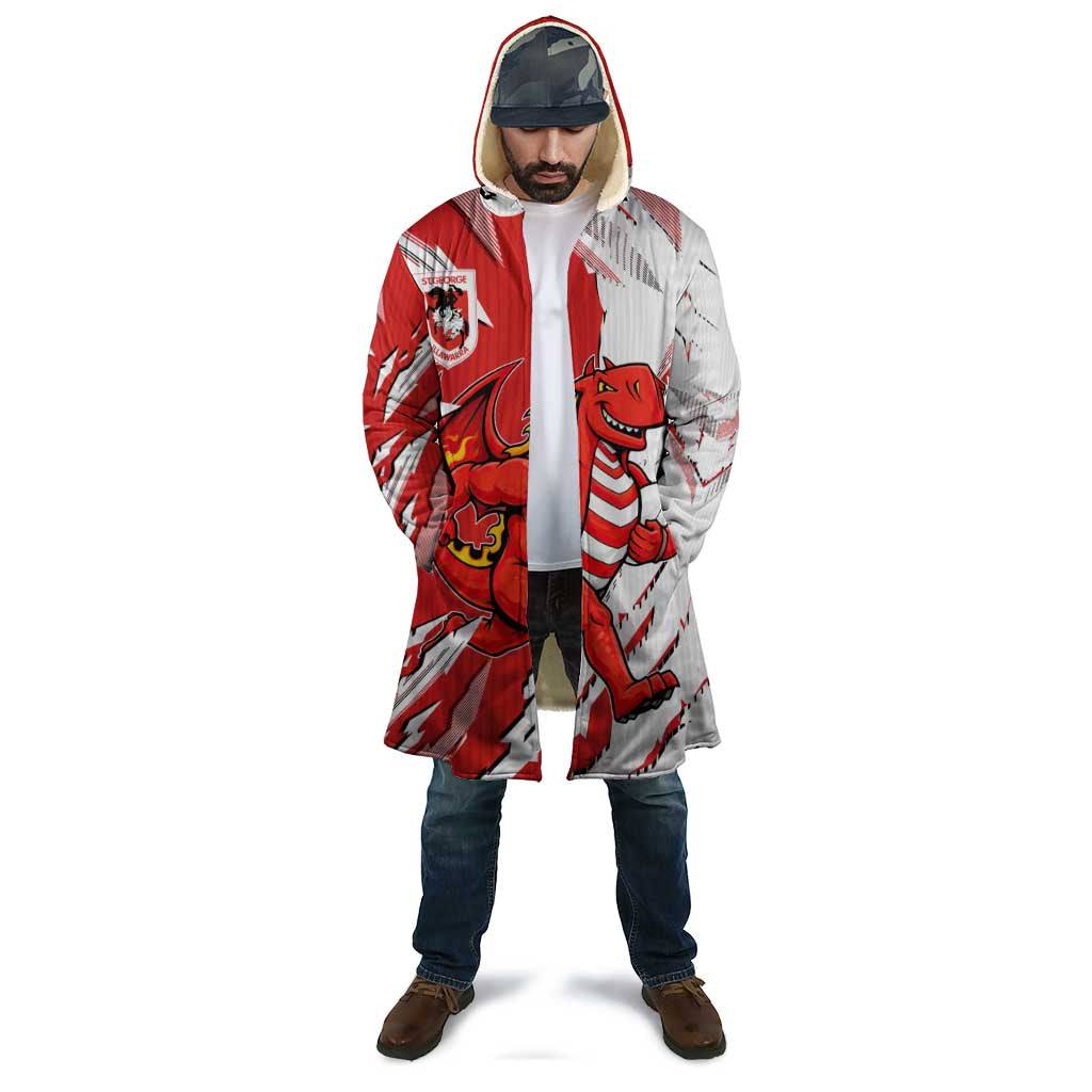Personalized St. George Illawarra Dragons Cloak Dynamic Lightning Mascot Rugby Australia