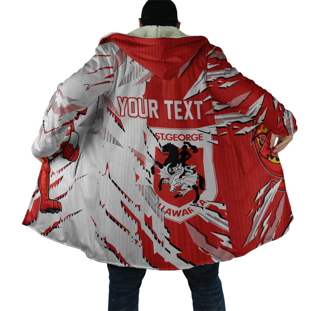Personalized St. George Illawarra Dragons Cloak Dynamic Lightning Mascot Rugby Australia