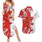 Personalized St. George Illawarra Dragons Couples Matching Summer Maxi Dress and Hawaiian Shirt Dynamic Lightning Mascot Rugby Australia