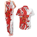 Personalized St. George Illawarra Dragons Couples Matching Tank Maxi Dress and Hawaiian Shirt Dynamic Lightning Mascot Rugby Australia