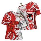 Personalized St. George Illawarra Dragons Cross Shoulder Shirt Dynamic Lightning Mascot Rugby Australia