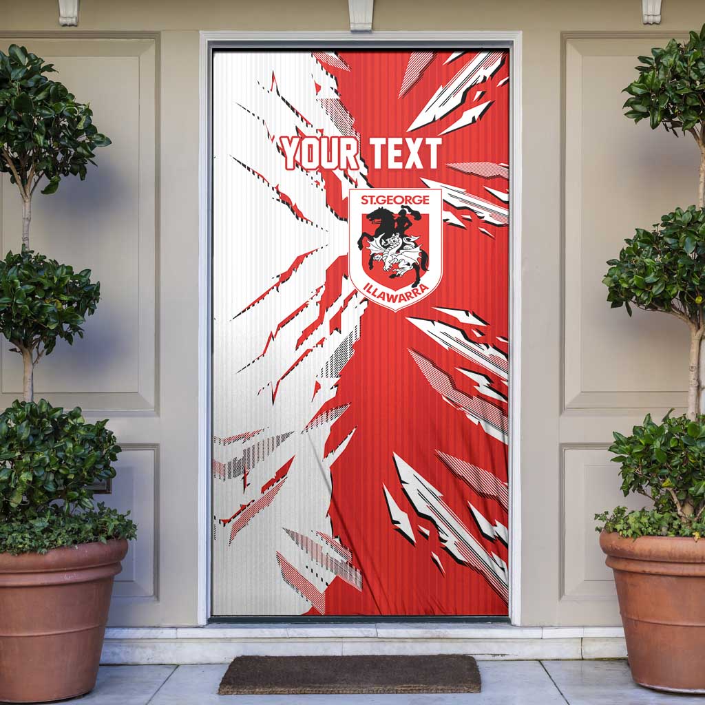 Personalized St. George Illawarra Dragons Door Cover Dynamic Lightning Mascot Rugby Australia