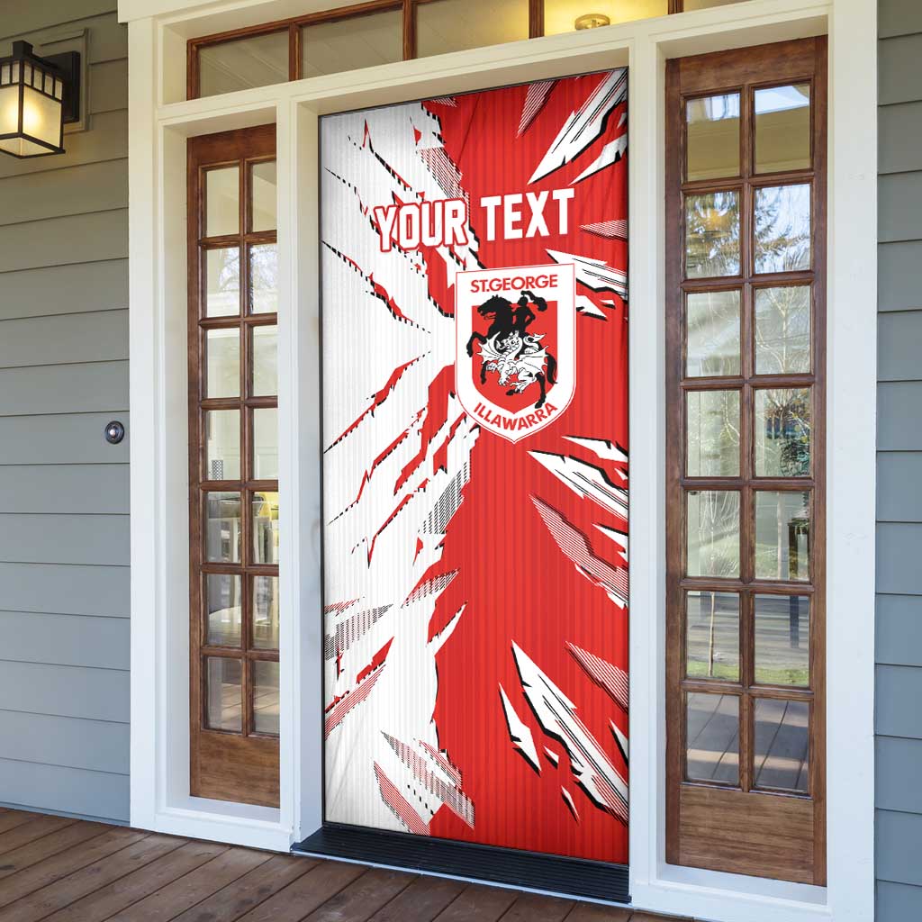 Personalized St. George Illawarra Dragons Door Cover Dynamic Lightning Mascot Rugby Australia