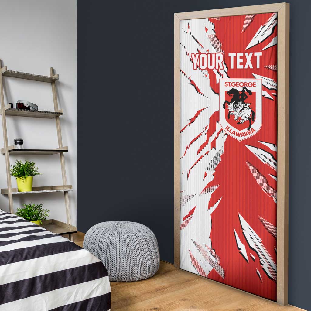 Personalized St. George Illawarra Dragons Door Cover Dynamic Lightning Mascot Rugby Australia
