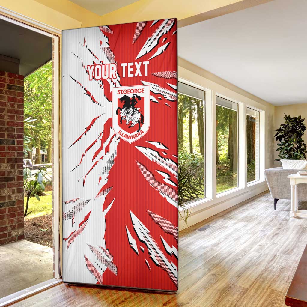 Personalized St. George Illawarra Dragons Door Cover Dynamic Lightning Mascot Rugby Australia