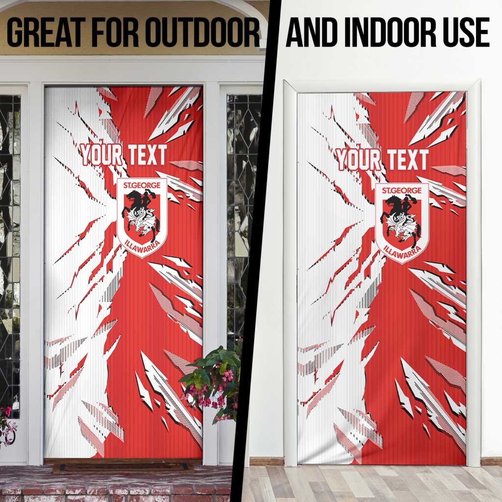 Personalized St. George Illawarra Dragons Door Cover Dynamic Lightning Mascot Rugby Australia