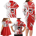 Personalized St. George Illawarra Dragons Family Matching Long Sleeve Bodycon Dress and Hawaiian Shirt Dynamic Lightning Mascot Rugby Australia