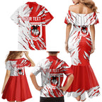 Personalized St. George Illawarra Dragons Family Matching Mermaid Dress and Hawaiian Shirt Dynamic Lightning Mascot Rugby Australia