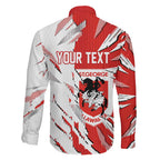 Personalized St. George Illawarra Dragons Family Matching Off The Shoulder Long Sleeve Dress and Hawaiian Shirt Dynamic Lightning Mascot Rugby Australia