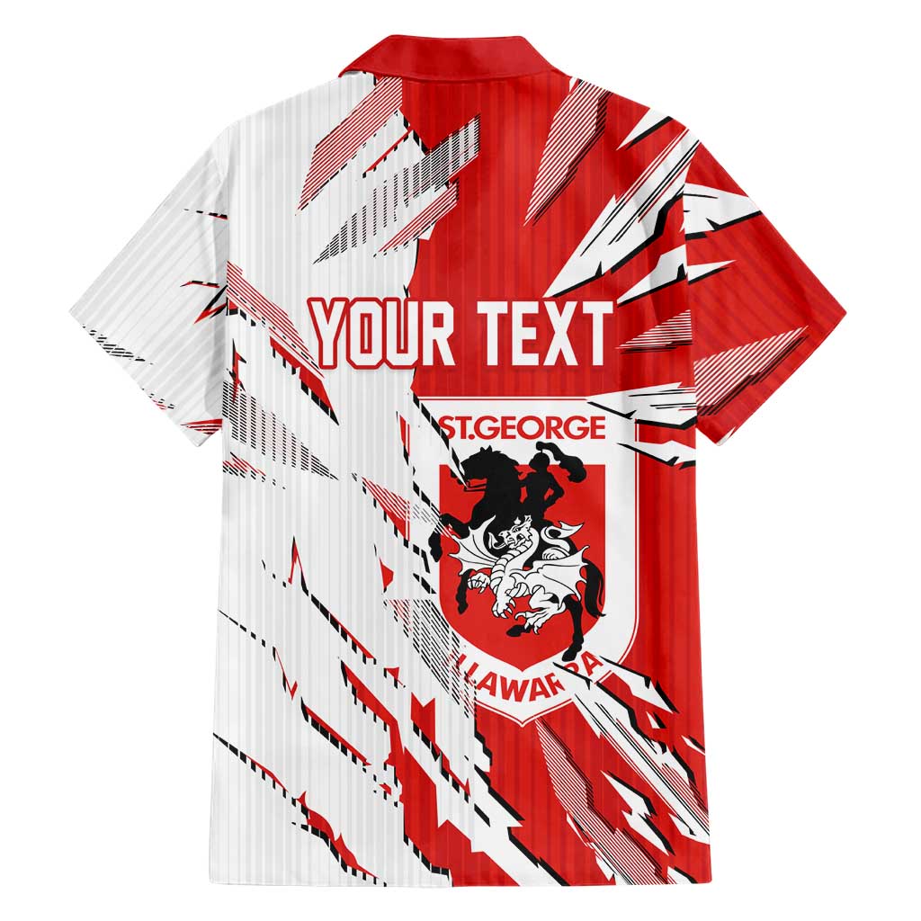 Personalized St. George Illawarra Dragons Family Matching Off Shoulder Maxi Dress and Hawaiian Shirt Dynamic Lightning Mascot Rugby Australia