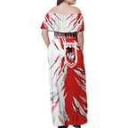 Personalized St. George Illawarra Dragons Family Matching Off Shoulder Maxi Dress and Hawaiian Shirt Dynamic Lightning Mascot Rugby Australia